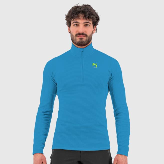 capuchon| Karpos Heren Croda lichte halve ritssluiting blauw juweel HD6V277