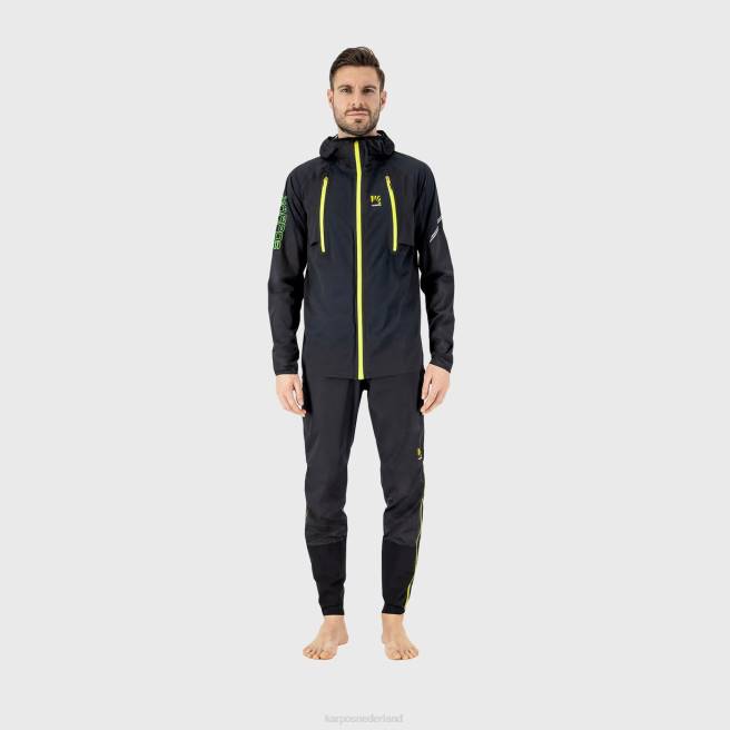 jas| Karpos Heren lavaredo regenjas zwart/groen fluo HD6V65