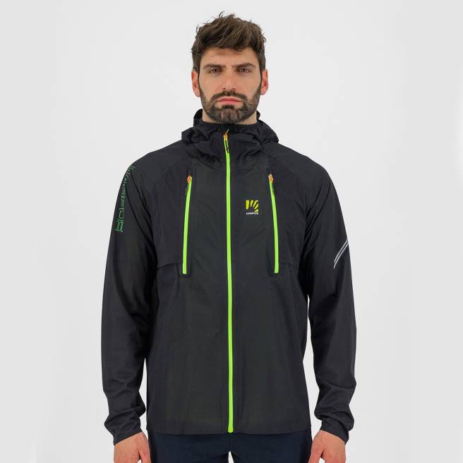 jas| Karpos Heren lavaredo regenjas zwart/groen fluo HD6V65