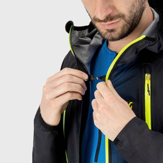 jas| Karpos Heren lavaredo regenjas zwart/groen fluo HD6V65