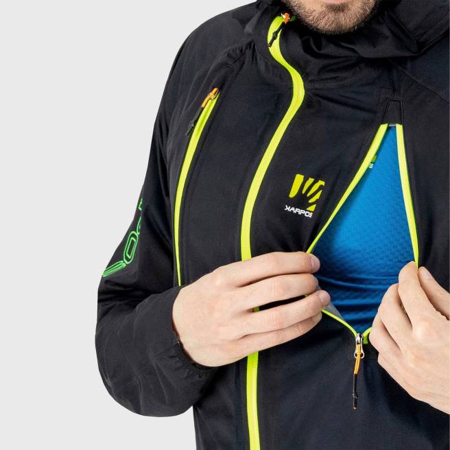 jas| Karpos Heren lavaredo regenjas zwart/groen fluo HD6V65