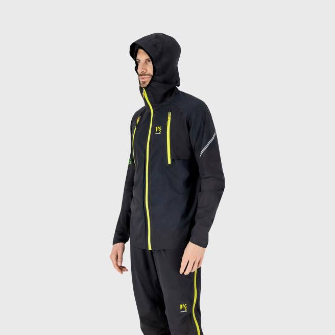 jas| Karpos Heren lavaredo regenjas zwart/groen fluo HD6V65