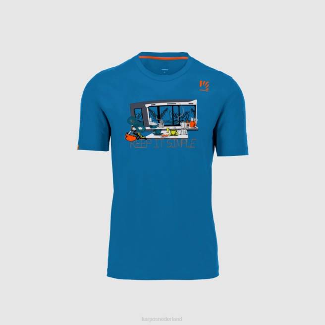 T-shirt| Karpos Heren anemoon t-shirt indigo vlaggetjes HD6V410