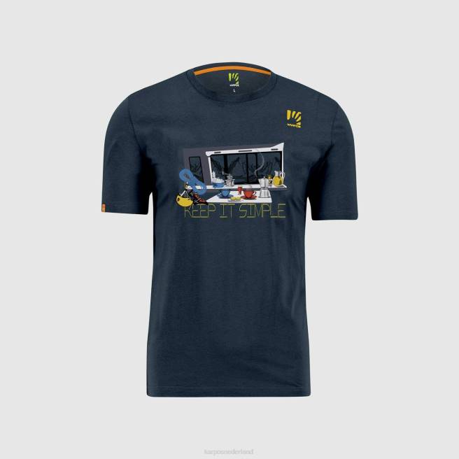 T-shirt| Karpos Heren anemoon t-shirt middernacht HD6V414