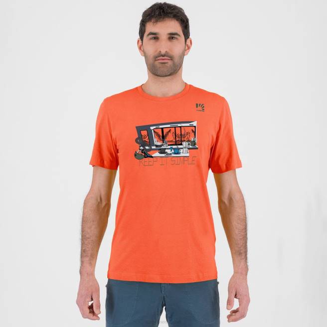 T-shirt| Karpos Heren anemoon t-shirt pittige sinaasappel HD6V416