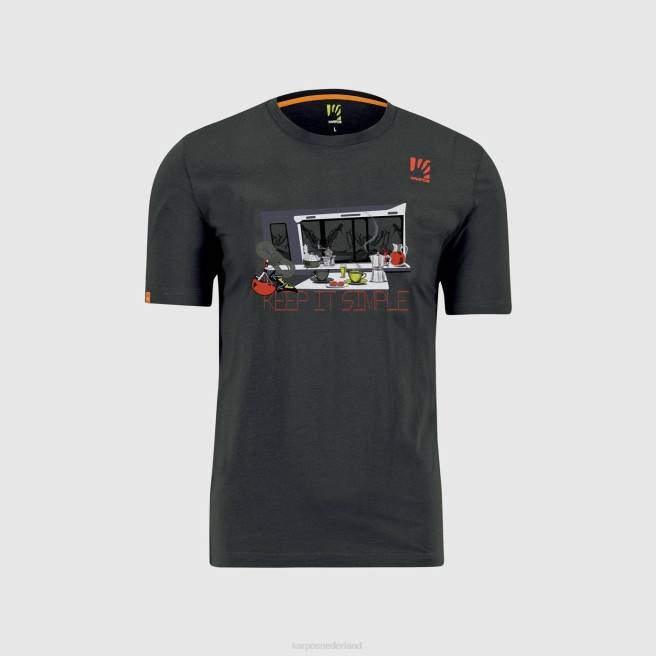T-shirt| Karpos Heren anemoon t-shirt zwart zand HD6V415