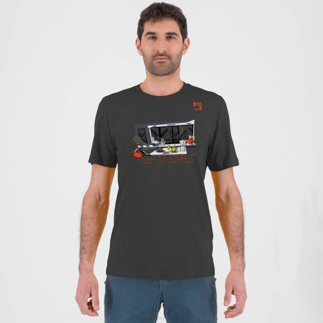 T-shirt| Karpos Heren anemoon t-shirt zwart zand HD6V415