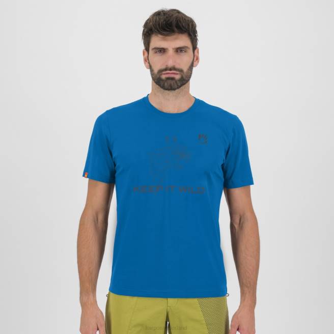T-shirt| Karpos Heren bottom d'oro t-shirt indigo vlaggetjes HD6V421