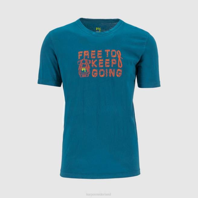 T-shirt| Karpos Heren krokus t-shirt Marokkaans blauw HD6V402