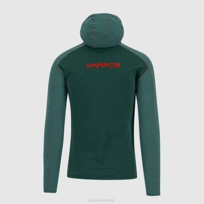 vlies| Karpos Heren Ambrizzola hoodie met volledige ritssluiting donkere zee/balsem HD6V225