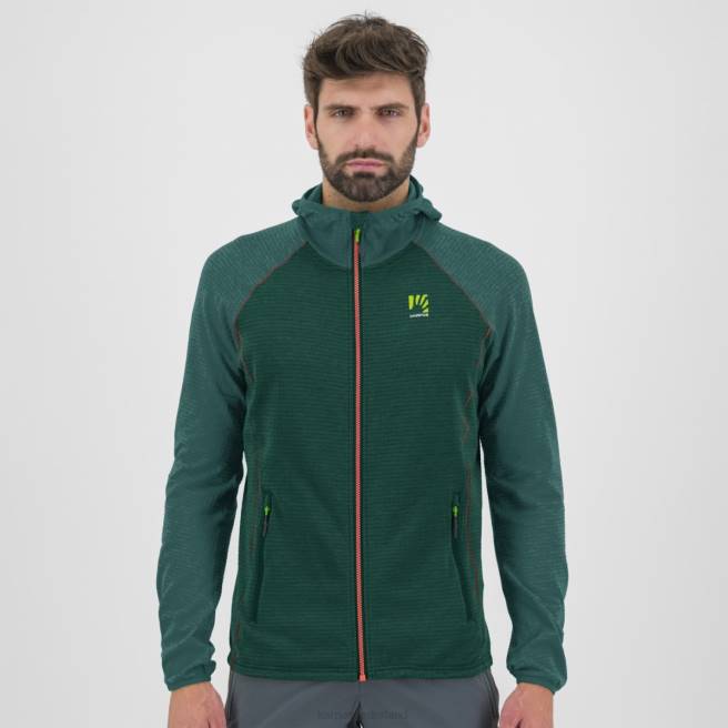 vlies| Karpos Heren Ambrizzola hoodie met volledige ritssluiting donkere zee/balsem HD6V225