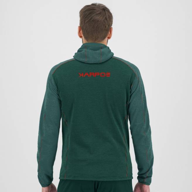 vlies| Karpos Heren Ambrizzola hoodie met volledige ritssluiting donkere zee/balsem HD6V225