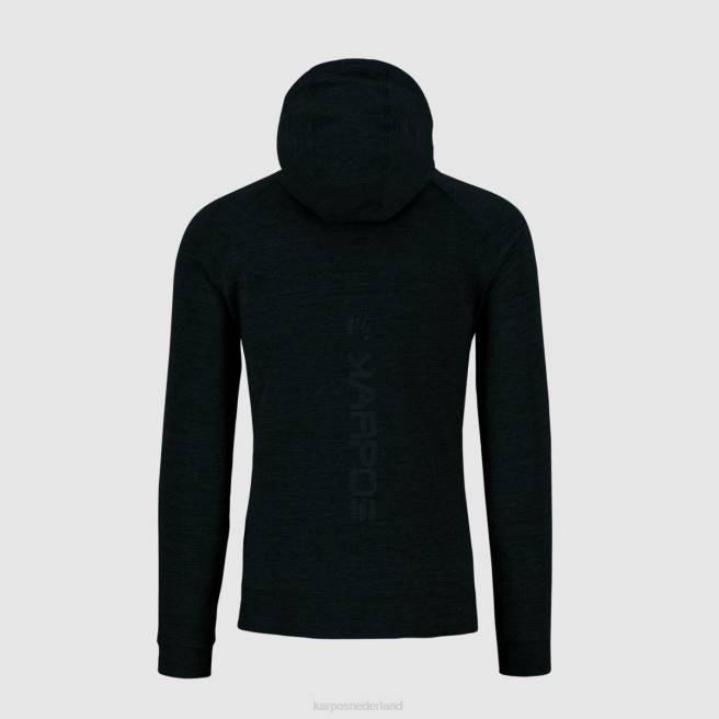 vlies| Karpos Heren Easyfrizz-hoodie met volledige ritssluiting zwart gemêleerd HD6V182