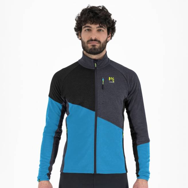 vlies| Karpos Heren Federa fleece met volledige ritssluiting blauw juweel/zwart/oostindische inkt HD6V239