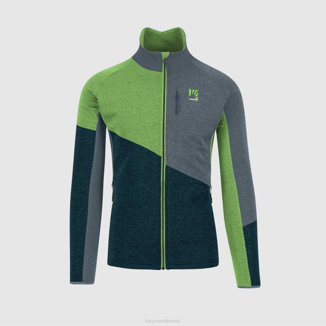 vlies| Karpos Heren Federa fleece met volledige ritssluiting middernacht/groene flits/donkere lat HD6V240