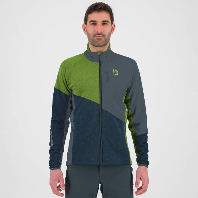 vlies| Karpos Heren Federa fleece met volledige ritssluiting middernacht/groene flits/donkere lat HD6V240