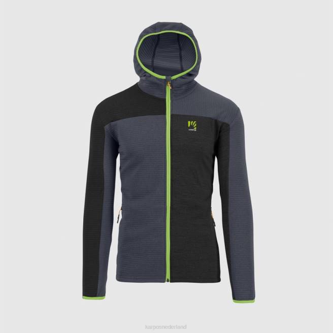 vlies| Karpos Heren nuvolau-fleece zwart/ombre blauw/jasmijngroen HD6V236
