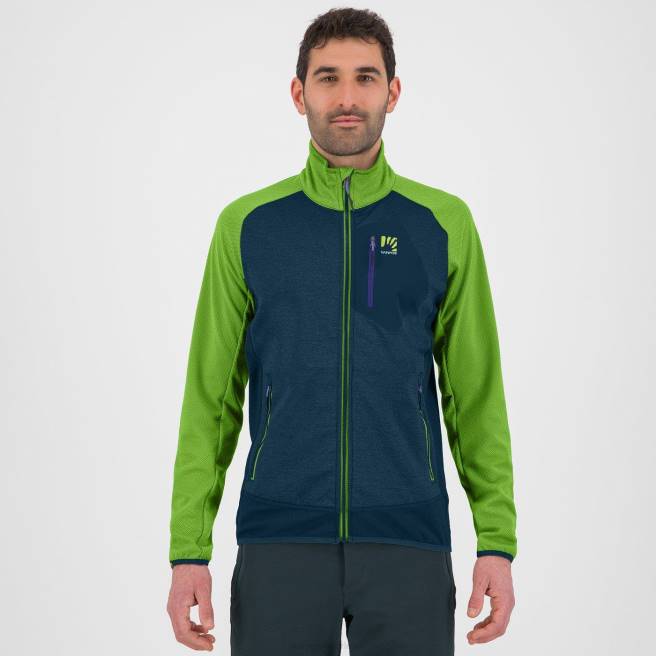 vlies| Karpos Heren odle fleece middernacht/groene flits HD6V217