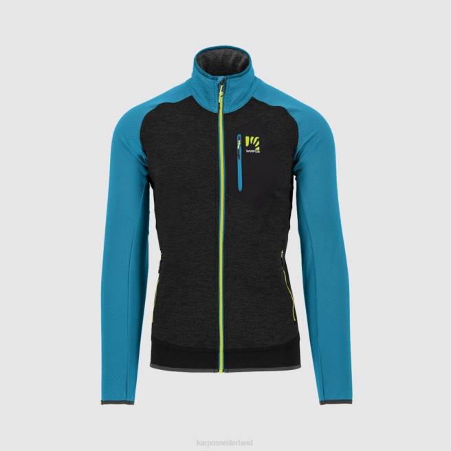 vlies| Karpos Heren odle fleece zwart/blauw juweel HD6V214
