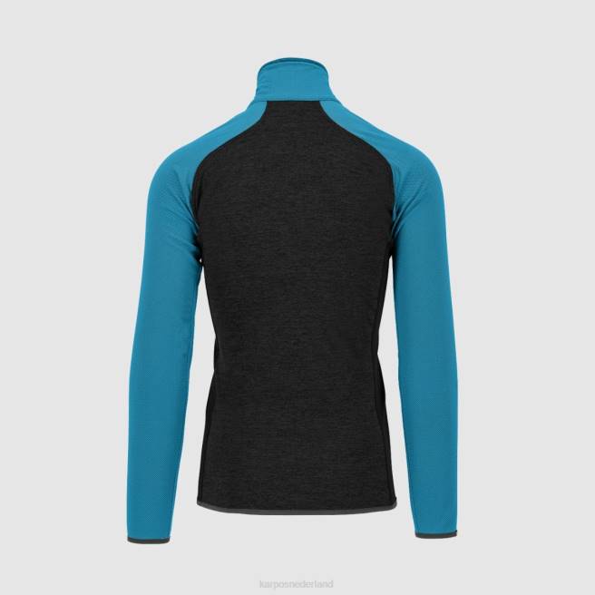 vlies| Karpos Heren odle fleece zwart/blauw juweel HD6V214
