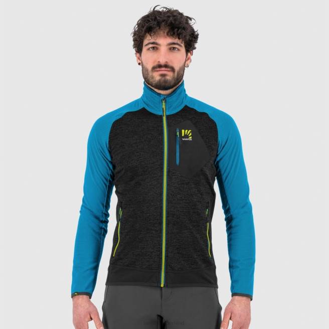 vlies| Karpos Heren odle fleece zwart/blauw juweel HD6V214