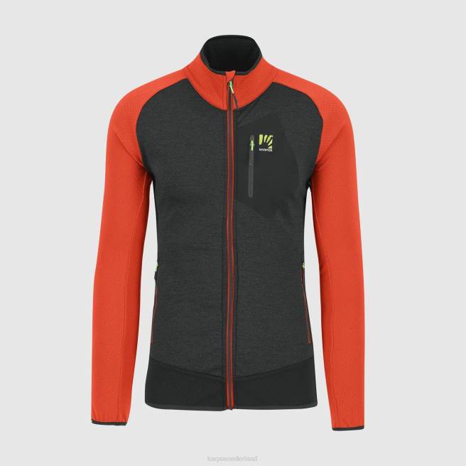 vlies| Karpos Heren odle fleece zwart zand/pikant oranje HD6V218