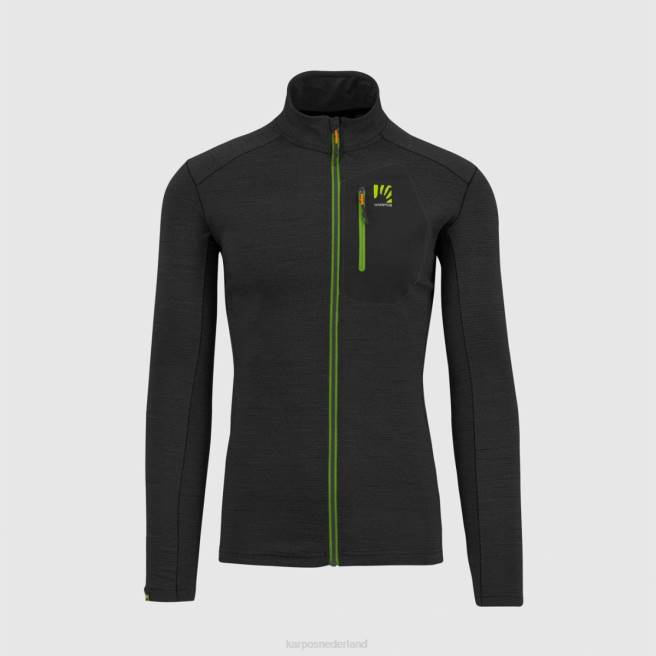 vlies| Karpos Heren pomedes t-shirt ls zwart/jasmijngroen HD6V247