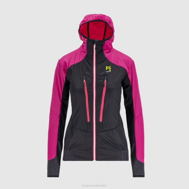 jas| Karpos vrouwen k-performance hybride w-jas zwart/cabaret HD6V1004