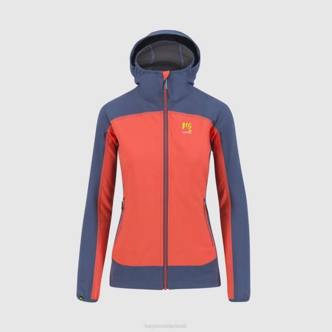 jas| Karpos vrouwen parete met jasje warm koraal/vintage indigo HD6V1097