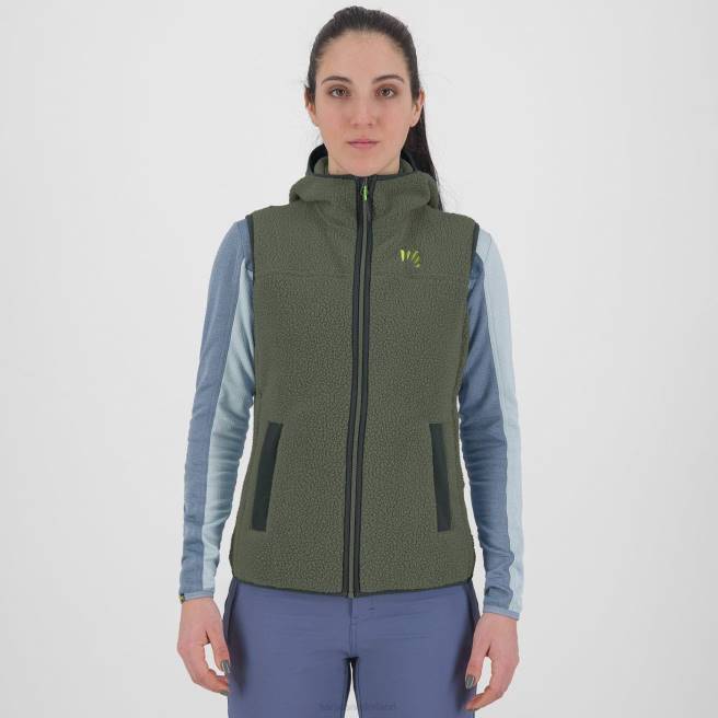 vest| Karpos vrouwen Jaren 80 hoodie met vest tijm HD6V1091