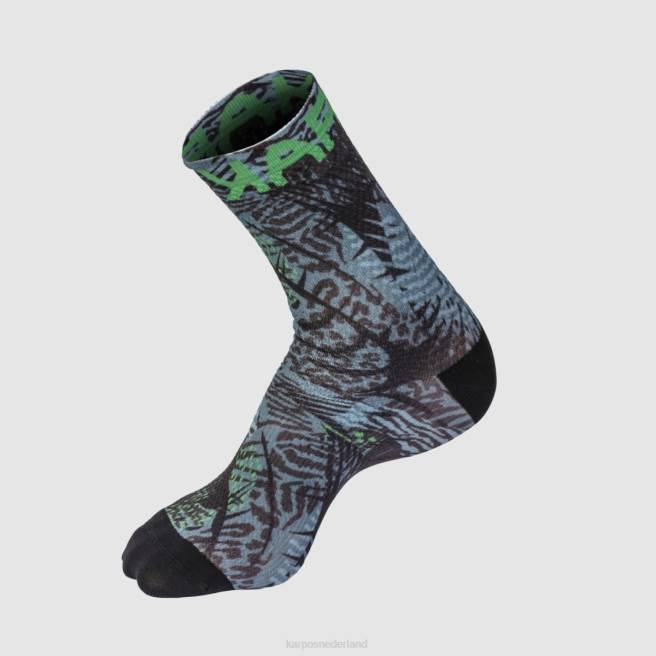 sok| Karpos vrouwen groene vuursokken donkergrijs/groen fluo HD6V927