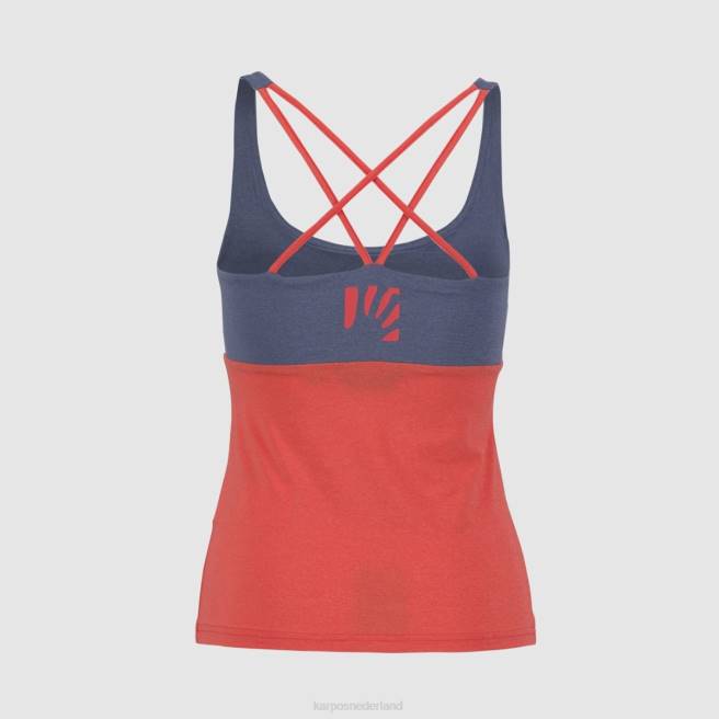 T-shirt| Karpos vrouwen bull evo met top vintage indigo/heet koraal HD6V1327