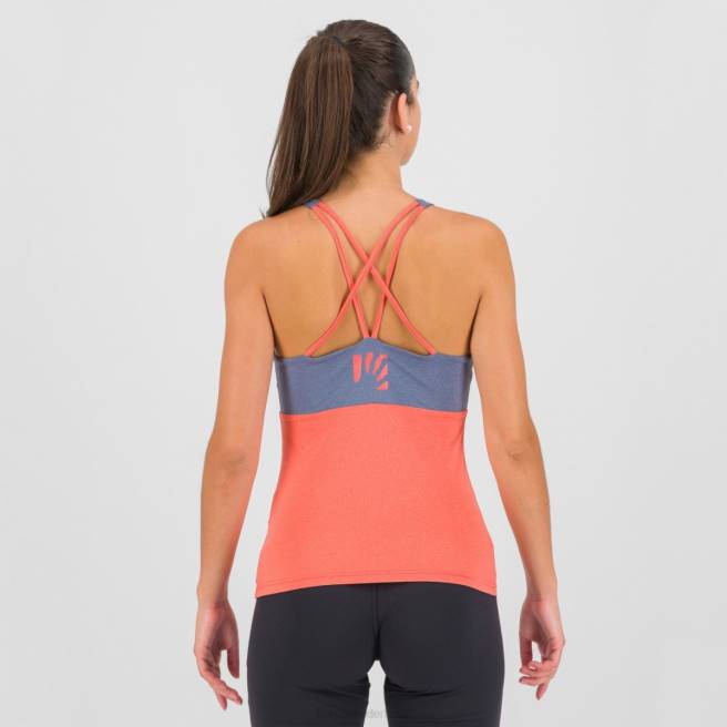 T-shirt| Karpos vrouwen bull evo met top vintage indigo/heet koraal HD6V1327