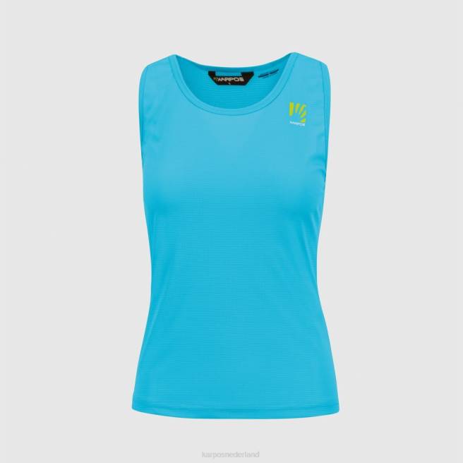 T-shirt| Karpos vrouwen loma met top blauw atol/wit/Marokkaans blauw HD6V1381