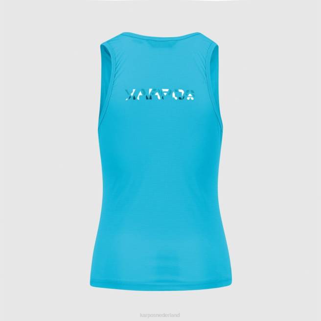 T-shirt| Karpos vrouwen loma met top blauw atol/wit/Marokkaans blauw HD6V1381