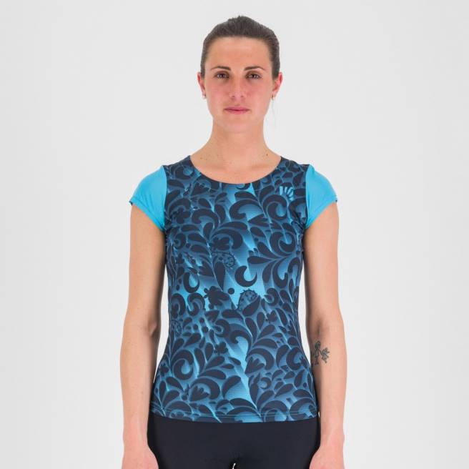T-shirt| Karpos vrouwen loma print w-jersey blauwe atol / luchtkapitein HD6V1305