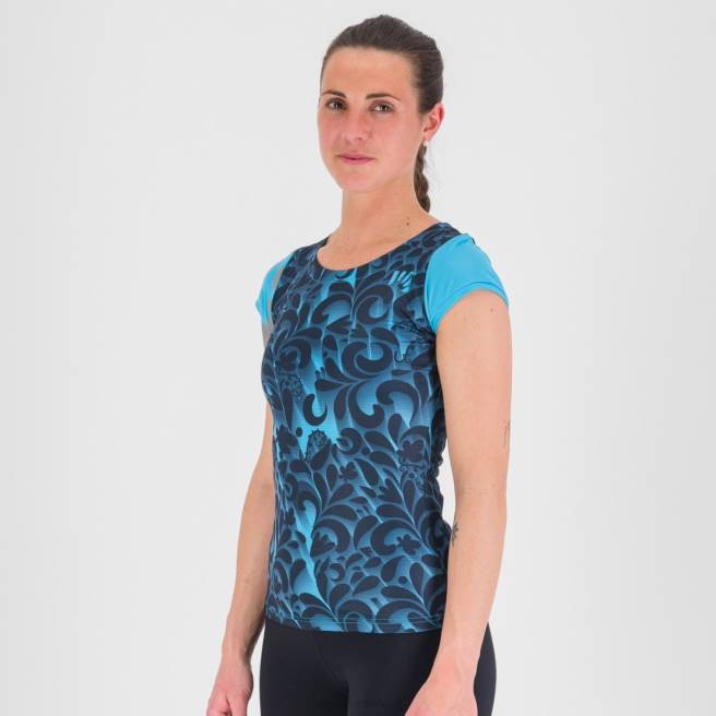 T-shirt| Karpos vrouwen loma print w-jersey blauwe atol / luchtkapitein HD6V1305