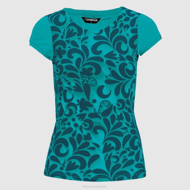 T-shirt| Karpos vrouwen loma print w-jersey sialia/Marokkaans blauw HD6V1307
