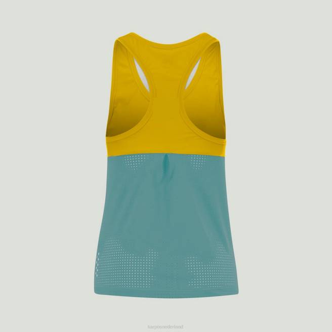 T-shirt| Karpos vrouwen snel w top citroencurry/adriatisch blauw HD6V1348
