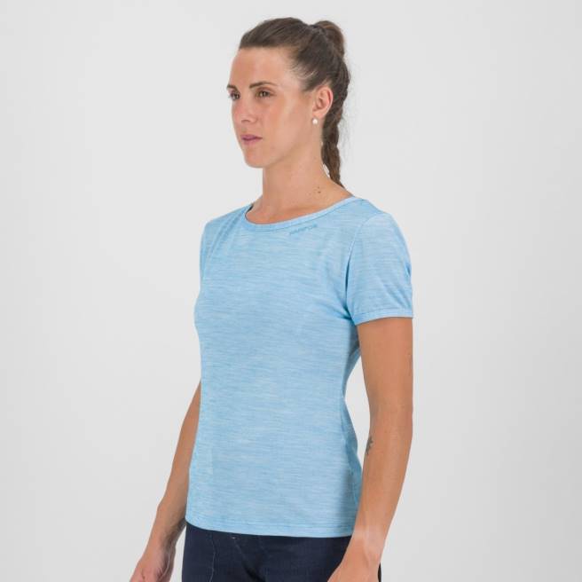 T-shirt| Karpos vrouwen verdana merino met t-shirt blauwe atol HD6V1262