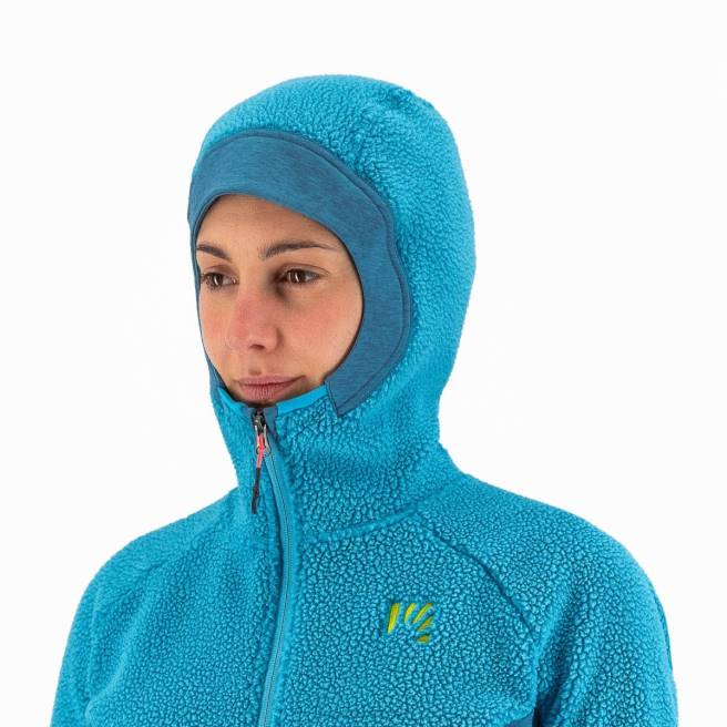 vlies| Karpos vrouwen Jaren 80 hoodie met fleece blauwe atol HD6V1114
