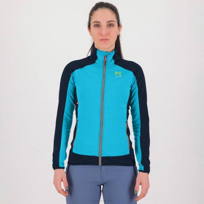 vlies| Karpos vrouwen Odle met fleece blauw atol/vulcaan HD6V1161