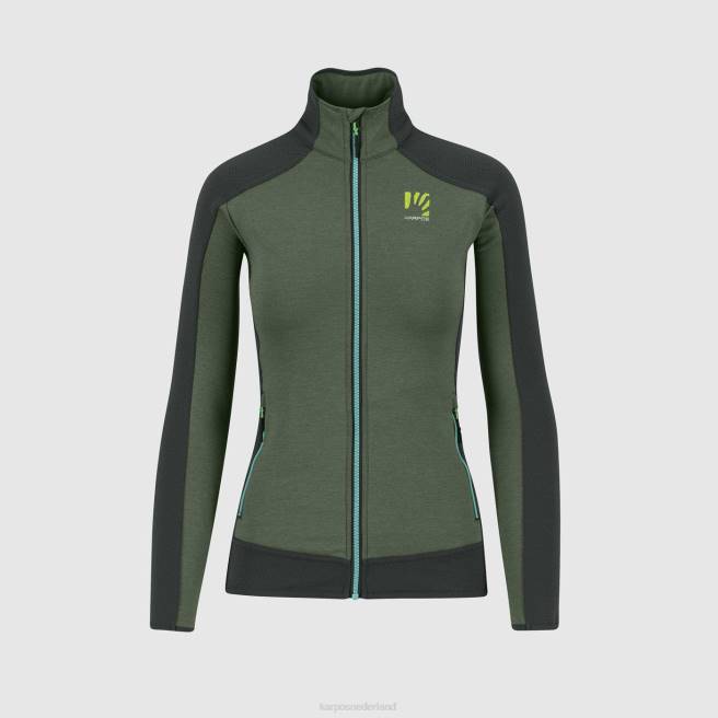 vlies| Karpos vrouwen Odle met fleece tijm/zwart zand HD6V1159