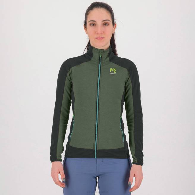 vlies| Karpos vrouwen Odle met fleece tijm/zwart zand HD6V1159