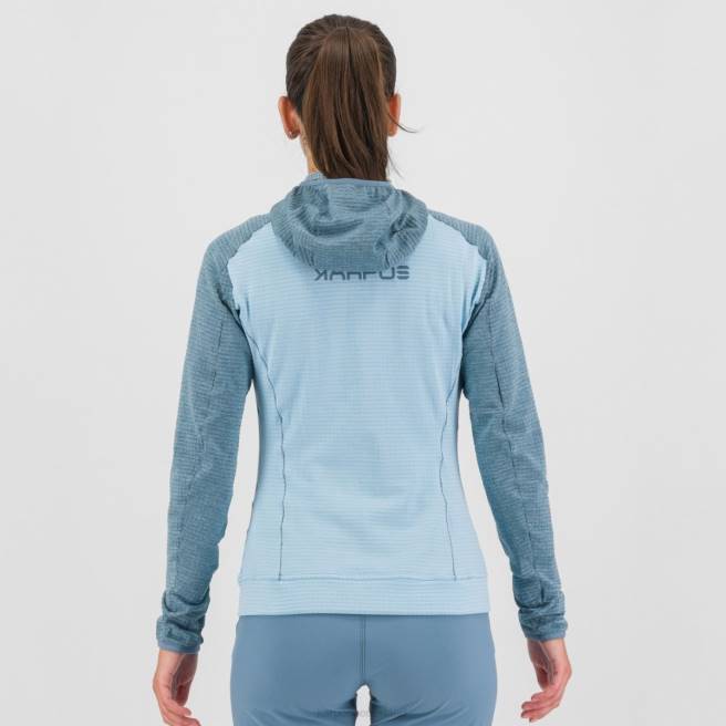vlies| Karpos vrouwen ambrizzola w hoodie met volledige ritssluiting aquamarijn/bronmeer HD6V1167