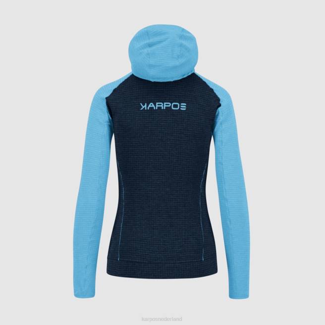 vlies| Karpos vrouwen ambrizzola w hoodie met volledige ritssluiting hemelkapitein / blauw atol HD6V1164