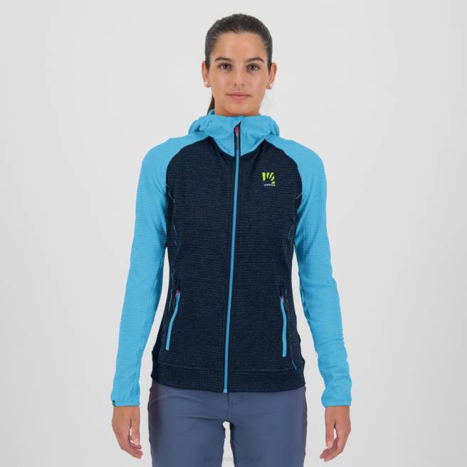 vlies| Karpos vrouwen ambrizzola w hoodie met volledige ritssluiting hemelkapitein / blauw atol HD6V1164