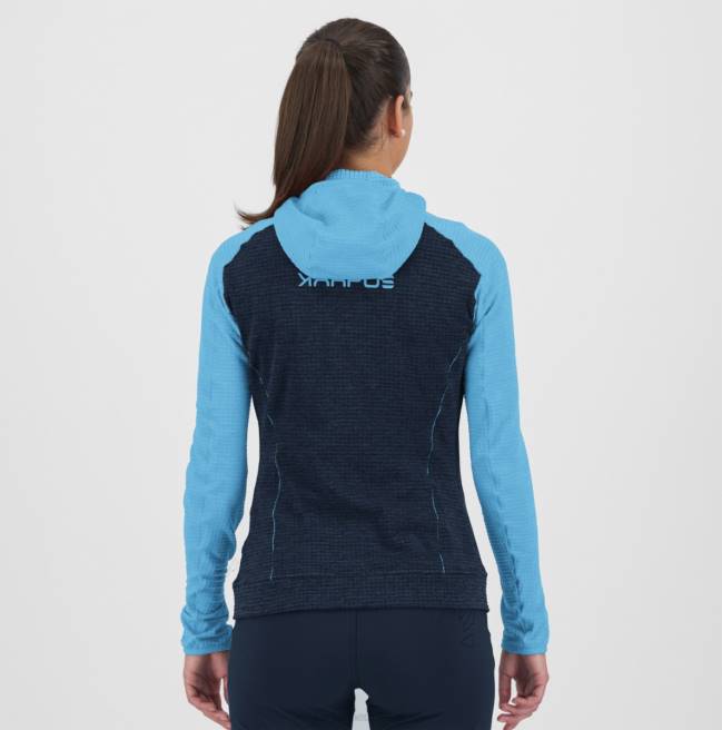 vlies| Karpos vrouwen ambrizzola w hoodie met volledige ritssluiting hemelkapitein / blauw atol HD6V1164