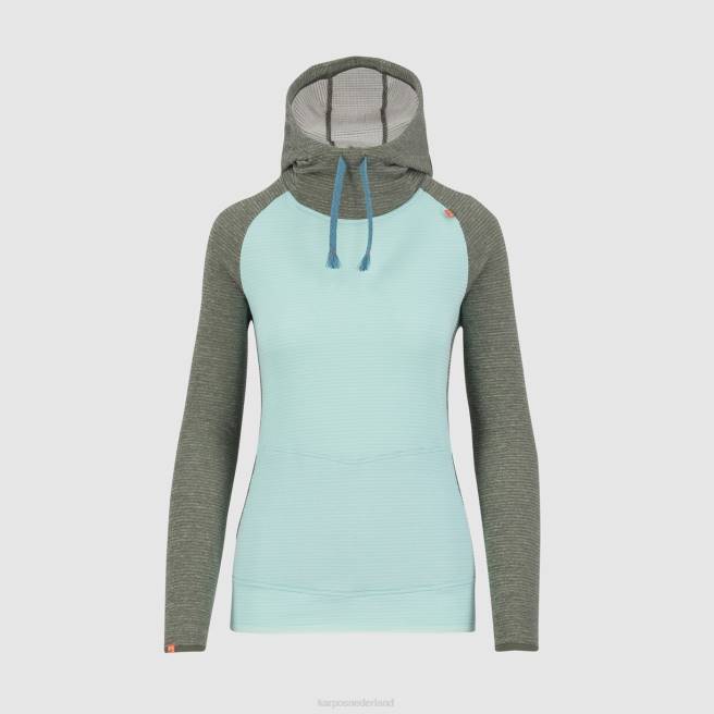 vlies| Karpos vrouwen camouflage met capuchon aqua sky/tijm HD6V1172