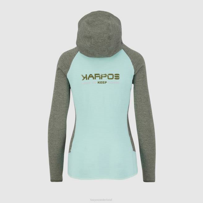 vlies| Karpos vrouwen camouflage met capuchon aqua sky/tijm HD6V1172